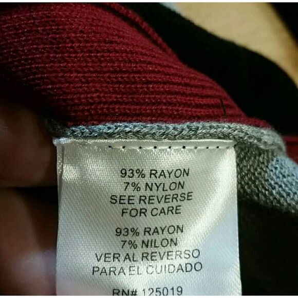 Joseph A Sweater Ladies Large Black Gray Color block Tight Knit Tunic - Picture 5 of 6